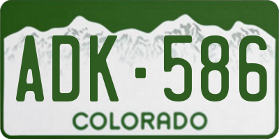 CO license plate ADK586