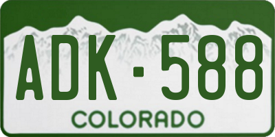 CO license plate ADK588