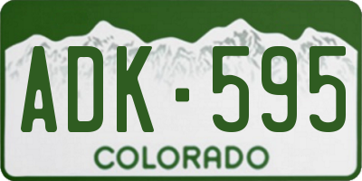 CO license plate ADK595