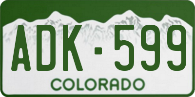 CO license plate ADK599