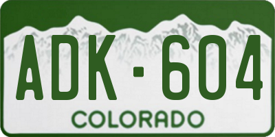CO license plate ADK604