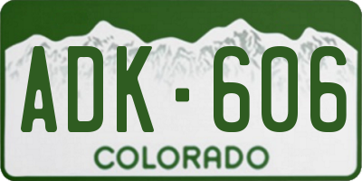 CO license plate ADK606
