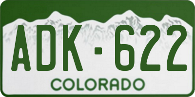 CO license plate ADK622