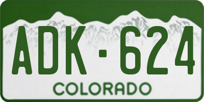 CO license plate ADK624