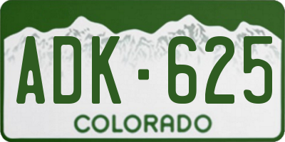 CO license plate ADK625
