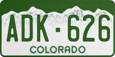 CO license plate ADK626