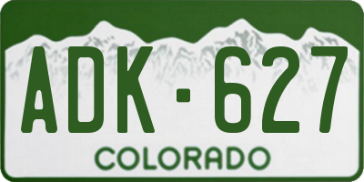 CO license plate ADK627