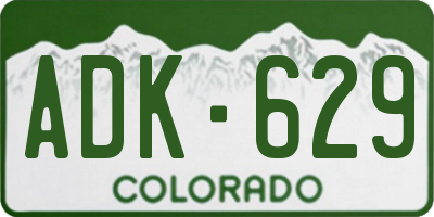 CO license plate ADK629