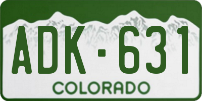 CO license plate ADK631