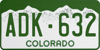 CO license plate ADK632