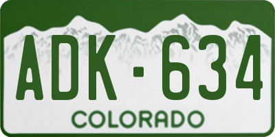 CO license plate ADK634