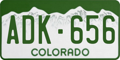 CO license plate ADK656