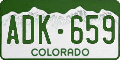 CO license plate ADK659