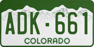 CO license plate ADK661