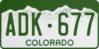 CO license plate ADK677