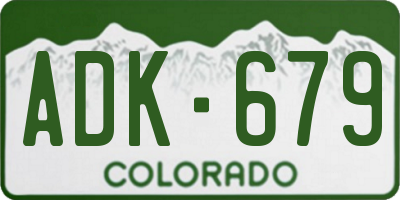 CO license plate ADK679