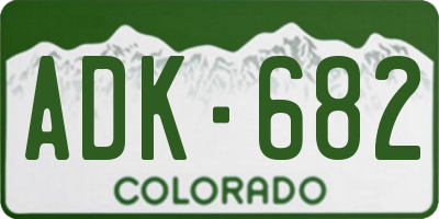 CO license plate ADK682