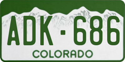 CO license plate ADK686