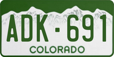 CO license plate ADK691