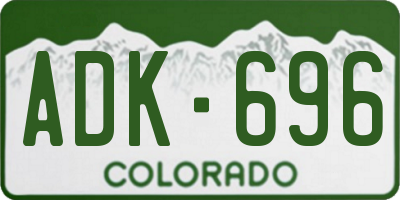 CO license plate ADK696