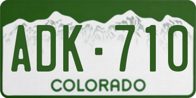 CO license plate ADK710