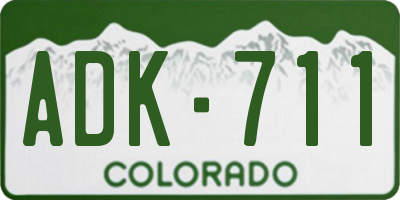 CO license plate ADK711