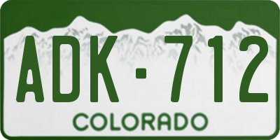 CO license plate ADK712