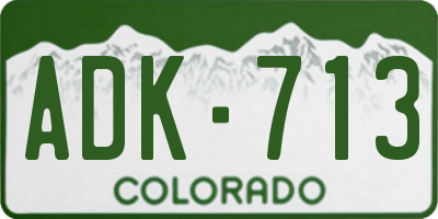 CO license plate ADK713