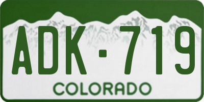 CO license plate ADK719