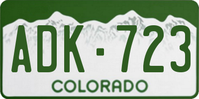 CO license plate ADK723