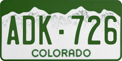 CO license plate ADK726