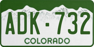 CO license plate ADK732