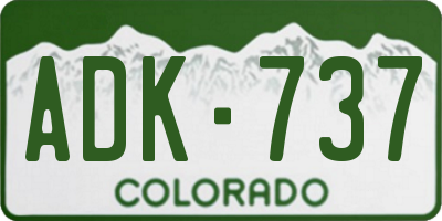 CO license plate ADK737