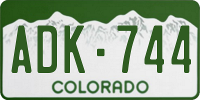 CO license plate ADK744