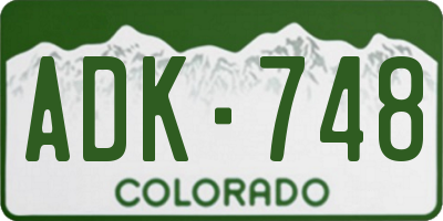CO license plate ADK748