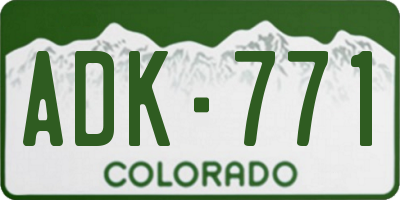 CO license plate ADK771