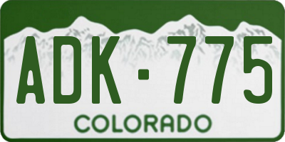 CO license plate ADK775