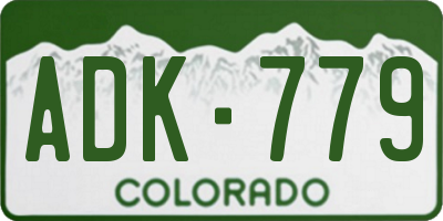 CO license plate ADK779