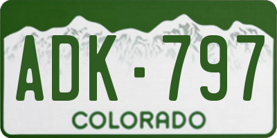 CO license plate ADK797