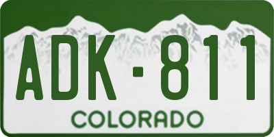 CO license plate ADK811
