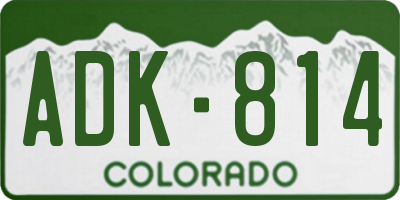 CO license plate ADK814