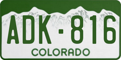 CO license plate ADK816