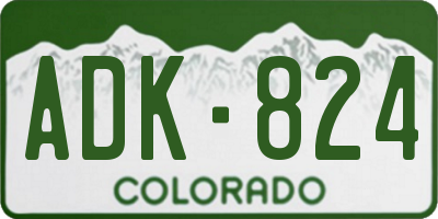 CO license plate ADK824