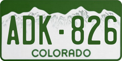 CO license plate ADK826