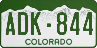 CO license plate ADK844