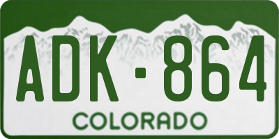CO license plate ADK864