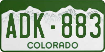 CO license plate ADK883