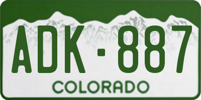 CO license plate ADK887