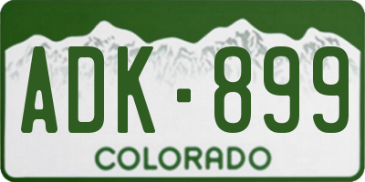 CO license plate ADK899