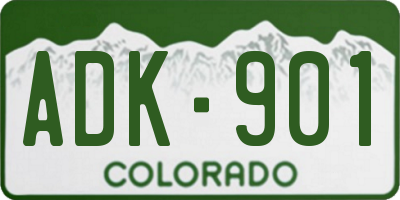 CO license plate ADK901